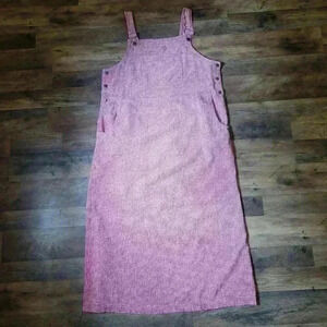 Vintage Womens Gingham Westbound Red & White Checkered Midi Overall Dress Size L